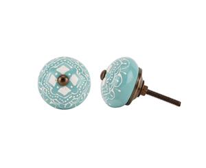 Cgb Giftware Mint Hand Painted Diamond Detail Drawer Handle (Mint) - CB1419