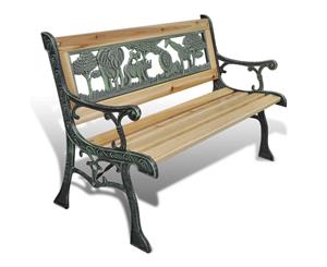 Children Garden Bench Wood Outdoor Park Kids Lounge Seat Furniture