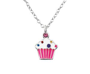 Children's Sterling Silver Cupcake Necklace