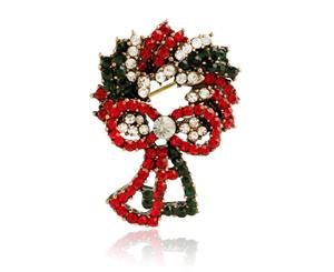 Christmas Present Wreath Brooches Pin