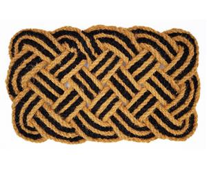 Coir Lovers Knot Mat Natural/Black - Natural/Black - Size 45x75 cm