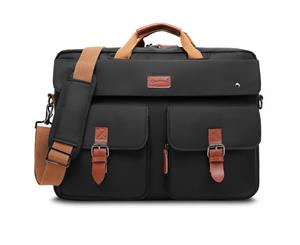 CoolBELL 17.3 Inch Convertible Messenger Bag Backpack-Black