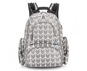 CoolBell Baby Diaper Backpack-Grey Arrow