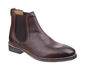 Cotswold Mens Corsham Town Leather Pull On Casual Chelsea Ankle Boots - Dark Brown
