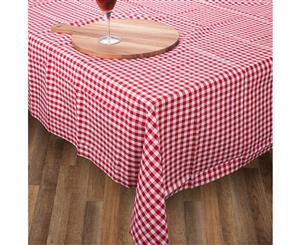 Country Style Kitchen Table Cloth RED GINGHAM Tablecloth 180cm ROUND New