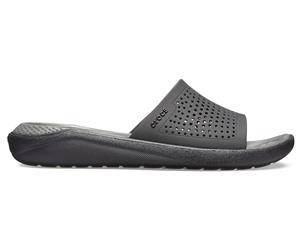 Crocs Mens LiteRide Slide - Black/Slate Grey