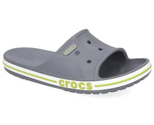 Crocs Unisex Bayaband Slides - Charcoal/Volt Green