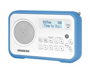 DPR67WB SANGEAN DAB+/FM Portable Radio White & Blue Trim Rechargeable