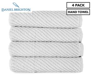 Daniel Brighton Zero Twist Hand Towel 4-Pack - Silver