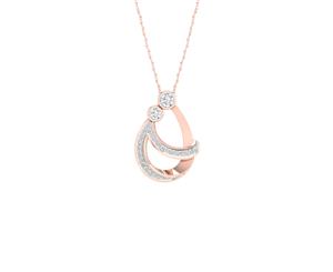 De Couer Sterling Silver Diamond Rose Gold Plated Mom and Child Necklace (1/6CT TDW H-I Color I2 Clarity)