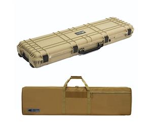 Desert Tan Hard Long Case + Double Tough Bag Bundle (No Foam)