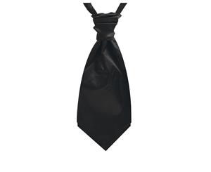 Dobell Boys Black Satin Cravat Pre-Tied