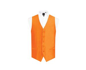 Dobell Boys Orange Dupion Vest Regular Fit