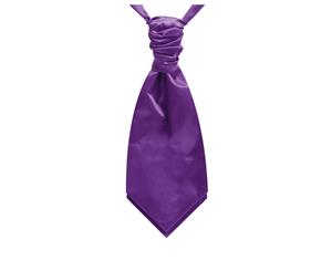 Dobell Boys Purple Satin Cravat Pre-Tied