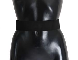 Dolce & Gabbana Black Stretch Leather Waist Belt