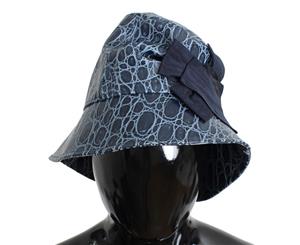 Dolce & Gabbana Blue Calfskin Leather Cloche Hat