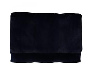Dolce & Gabbana Blue Leather Mink Fur Clutch Handbag