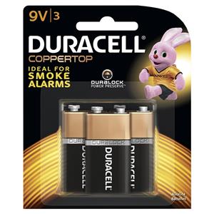 Duracell 9V Coppertop Batteries - 3 Pack