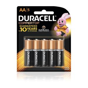 Duracell AA Coppertop Batteries - 5 Pack