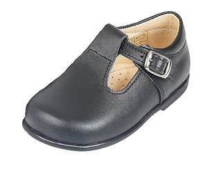 Early Days Leather First Walker T-bar Shoe in Navy