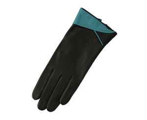 Eastern Counties Leather Womens/Ladies Contrast Cuff Leather Gloves (Aqua) - EL211
