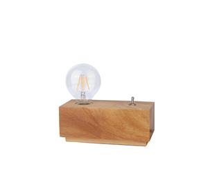 Edison Table Lamp in Wooden Cuboid