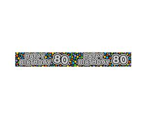 Expression Factory Happy 80Th Birthday Polka Dot Foil Party Banner (Multicoloured) - SG9273
