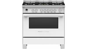 Fisher & Paykel 900mm Pyrolytic Freestanding Dual Fuel Cooker - White