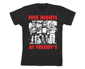 Five Nights at Freddy's &quotRed Letters" Boy's Black T-Shirt