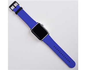 For Apple Watch Band (38mm) Series 1 2 3 & 4 Vegan Leather Strap iWatch Blue