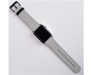 For Apple Watch Band (38mm) Series 1 2 3 & 4 Vegan Leather Strap iWatch Grey
