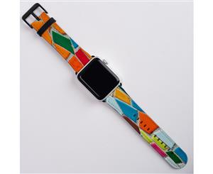 For Apple Watch Band (42mm) Series 1 2 3 & 4 Vegan Leather Strap iWatch Mosaic