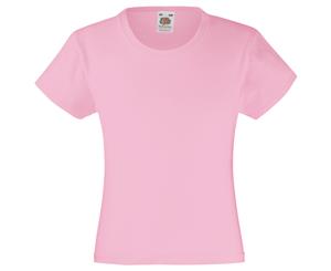 Fruit Of The Loom Girls Childrens Valueweight Short Sleeve T-Shirt (Pack Of 2) (Light Pink) - BC4380