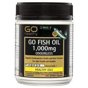 GO Healthy Fish Oil 1000mg Odourless 200 Capsules