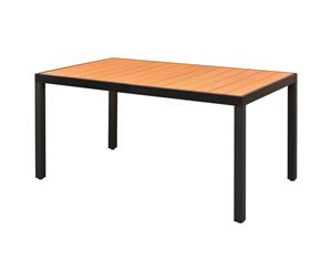 Garden Dining Table WPC Aluminium 150x90x74cm Brown Patio Furniture