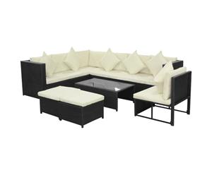 Garden Sofa Set 29 Piece Wicker Rattan Black Lounge Chair Table Furniture