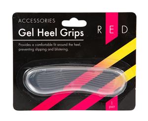 Gel Heel Grip Foot Care Comfort Insert Red - Clear