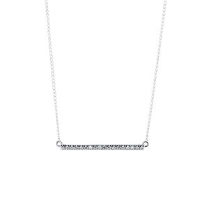 Geometric Bar Necklace with Diamonds in Sterling Silver
