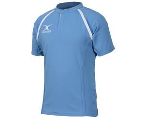 Gilbert Rugby Mens Xact Game Day Short Sleeved Rugby Shirt (Sky) - RW5397