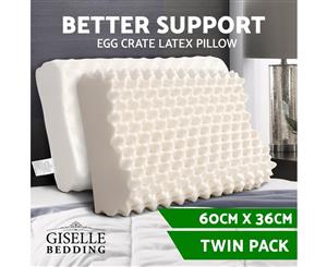 Giselle 100% Natural Latex Pillow Contour Talalay Pillows Bed Sleep Egg Crate