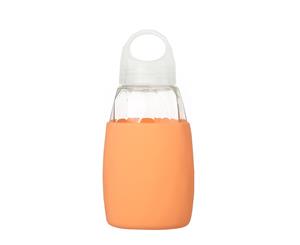 Glass Water Bottle with Silicone Sleeve 350ml in Orange