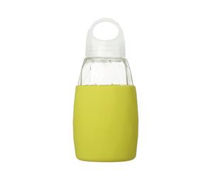 Glass Water Bottle with Silicone Sleeve 350ml in Yellow