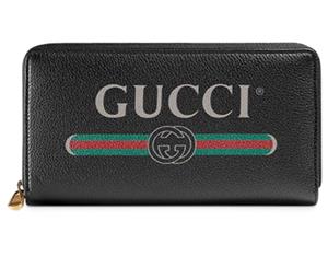 Gucci Women's Print Leather Zip-Around Wallet - Black