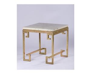 HELLENIC MARBLE BRONZE SIDE TABLE