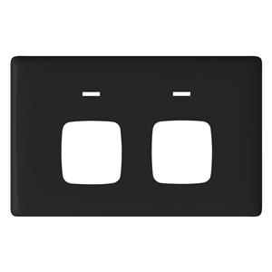 HPM LINEA Double Autoswitch Powerpoint Coverplate - Black