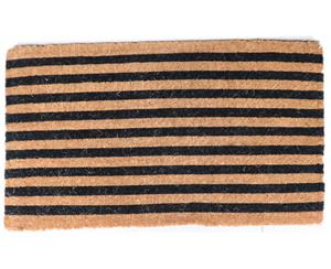 Handwoven Extra Thick Classic Stripe Coir Doormat Regular - Black/Natural - Size 45x75x4 H cm