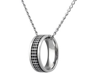 Hanging Ring Steel Pendant Necklace