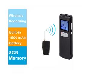 Hnsat DVR-308A Digital Voice Recorder with Wireless Microphone Up to 100m Recording remotely