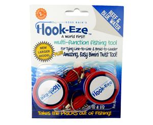 Hook-Eze Multi Function Fishing Tool Reef & Blue Water Twin Pack (Red) for Tying Hooks Swivels Jigs Speed Clips Line to Leader Plus Line Cutter.