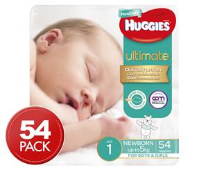 Huggies Ultimate Newborn Nappies 54pk